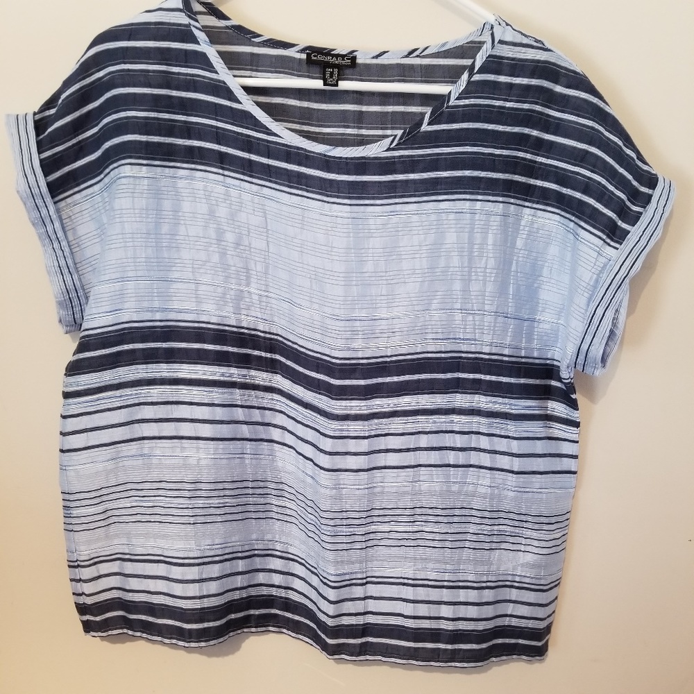 Conrad C Collection wrinkle striped shirt.